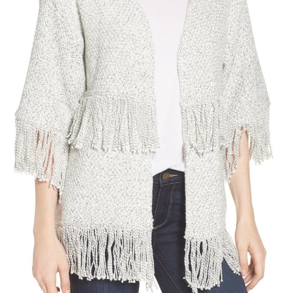 Cupcakes and Cashmere Calypso fringed sweater